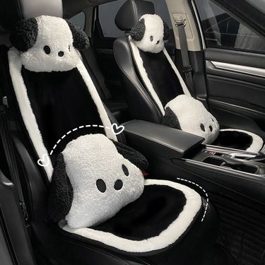 Car Waist Cartoon Cute Dog Winter Cartoon Car Cushion Waist Cushion Headrest Neck Pillow Driving Waist Protection Artifact_autovado.com