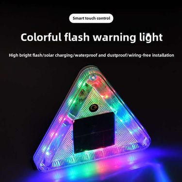 Automotive LED Solar Powered Triangle Trailer Anti Rear End Collision Light, Truck Night Flashing Warning Light_autovado.com