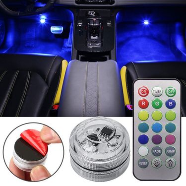 Multi-color light emitting car interior wireless atmosphere light LED environmental protection car cable remote control dazzling decorative lights_autovado.com
