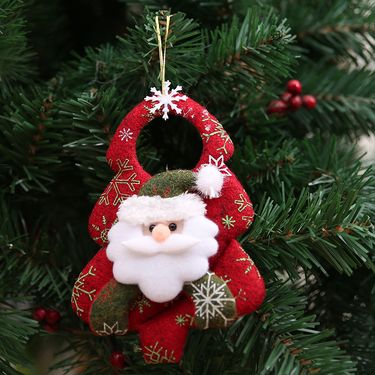 New Christmas decorations Christmas tree pendant Christmas non-woven pendant three-dimensional Santa Claus pendant_autovado.com