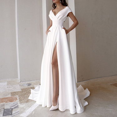 Women's fashion temperament commuter maxi dress Evening dress_autovado.com