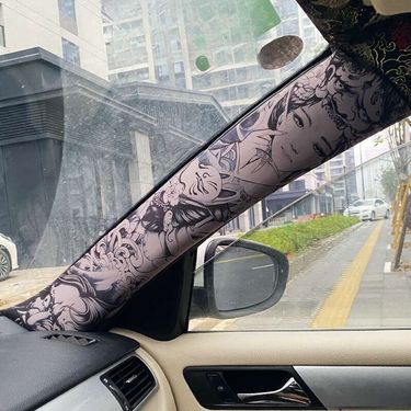 AB Pillar Self-adhesive Back Adhesive Tattoo Flower Arm Personalized Hand-painted Beauty Color Change And Interior_autovado.com
