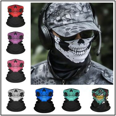 Magic Headscarf Men, Autumn And Winter Sun Protection, Outdoor Cycling Face For Women, Versatile Dustproof Ghost Skull_autovado.com