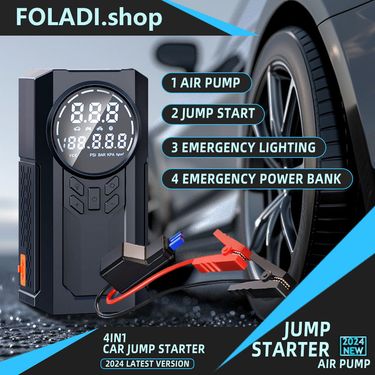 10800mAh 4 In 1 Car Jump Power Bank Pump Tire Air Compressor 12V Emergency Jumper Starter_autovado.com