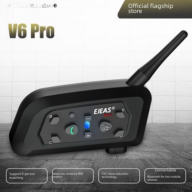 EJEAS factory wholesale motorcycle helmet bluetooth intercom headset V6Pro single pack 6 people outdoor switching intercom_autovado.com