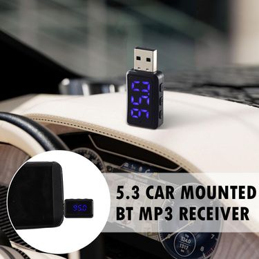 5.3 Car Mounted Bluetooth MP3 Receiver Hands-free Call Audio Adapter Car FM Transmitter_autovado.com