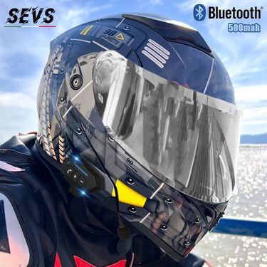 DOT & 3C Certified Modular Motorcycle Helmet With Dual Visor & Bluetooth – Flip-Up Full Face Helmet For Men & Women_autovado.com