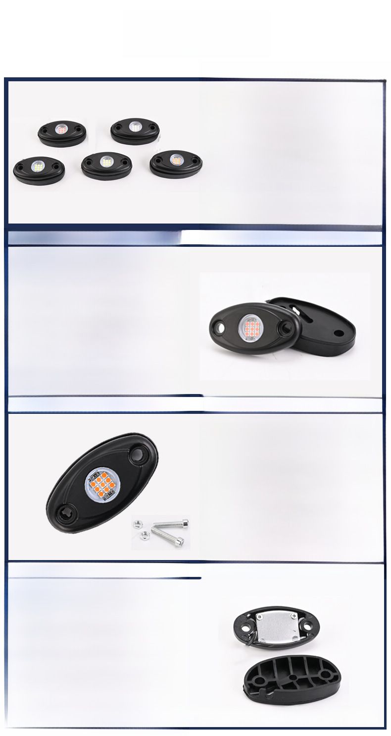 Car chassis light aluminum alloy off-road tank light LED9 light multi-color chassis modification light_autovado.com