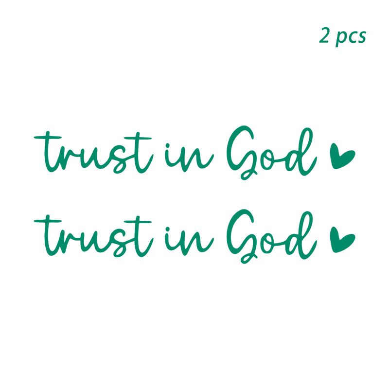 2 pack Trust in god car rearview mirror makeup mirror life decoration stickers_autovado.com
