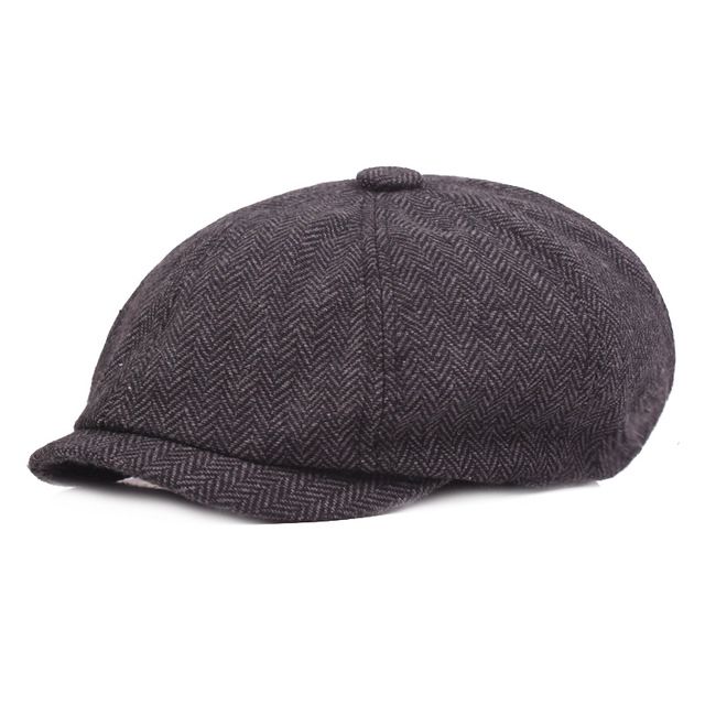 Hot Sale Wool Newsboy Men Herringbone Flat Caps Gatsby Cap Woolen Driving Hats Vintage Inspired Hat Winter Peaky Blinders_autovado.com