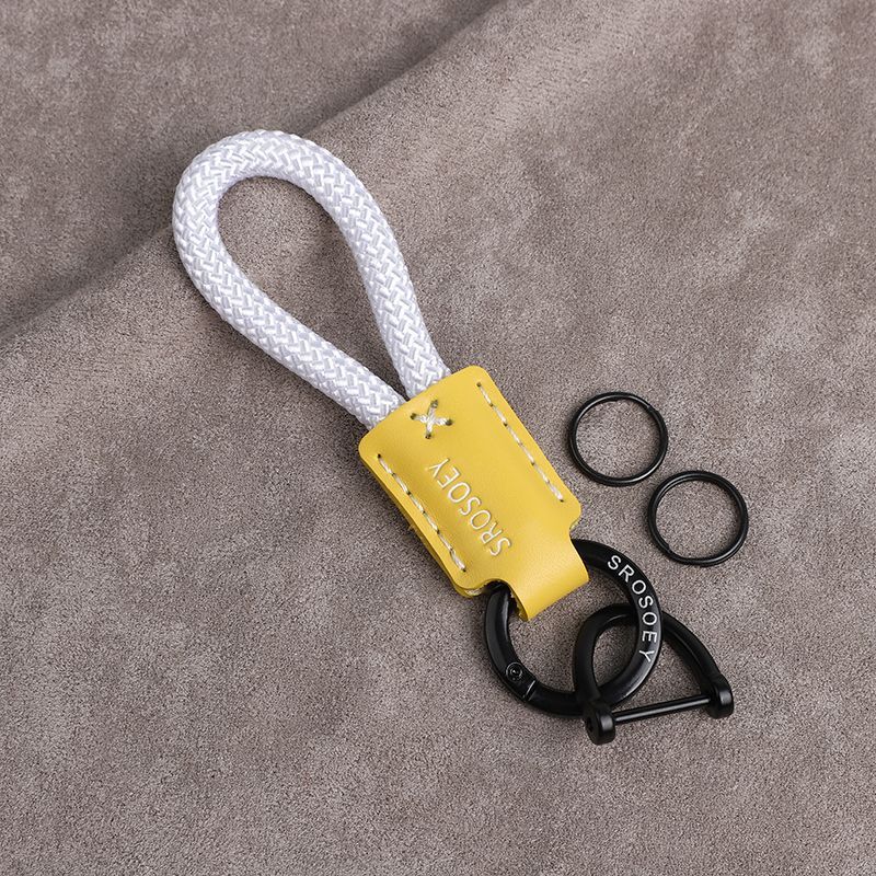 High Grade Original Cowhide Good Luck Chips Car Keychain Pendant Couple Personality Men And Women Bag Pendant Ring Chain Trend_autovado.com