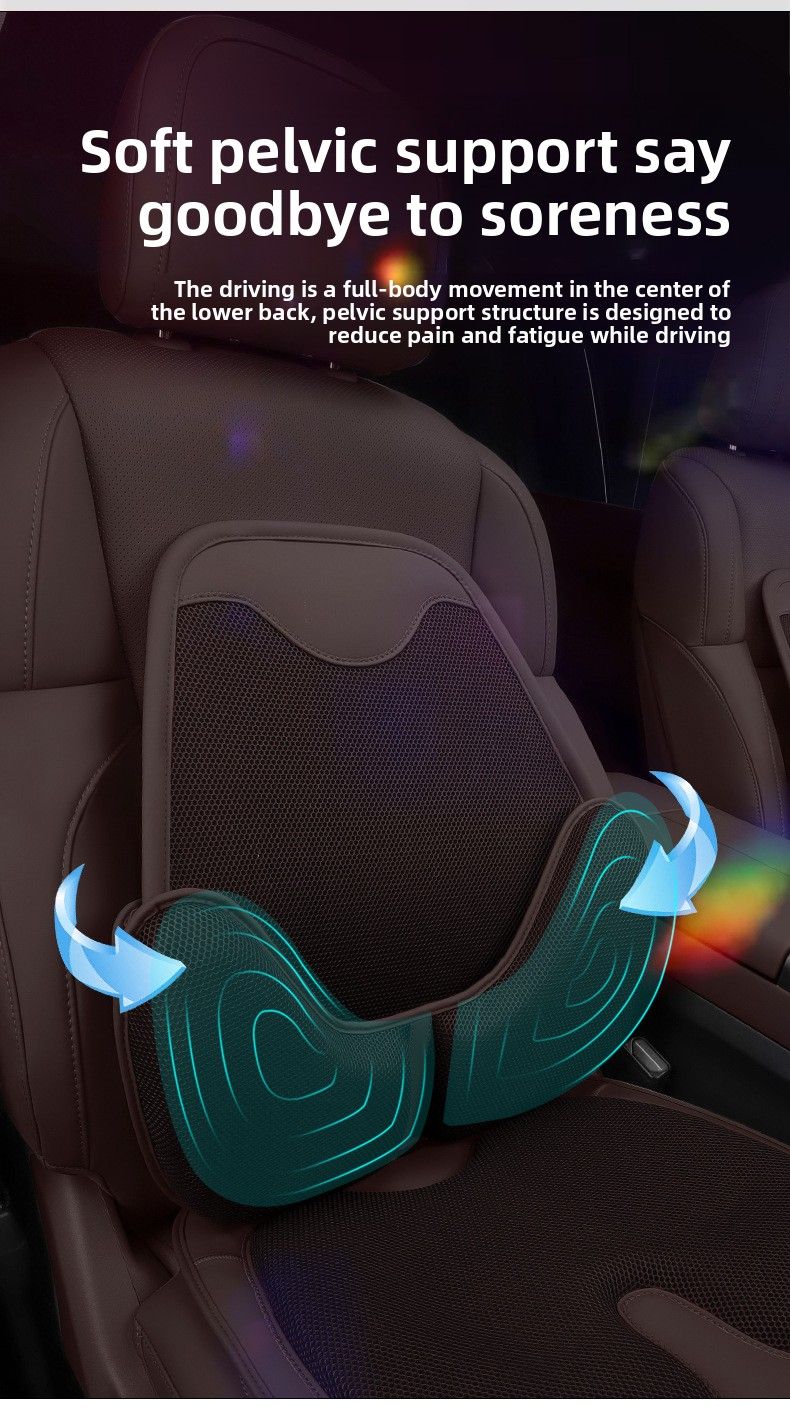 Comfortable Non-slip Universal Car Cover Ventilation Ice Silk Four Seasons Breathable Seat Cushion Waist Support_autovado.com