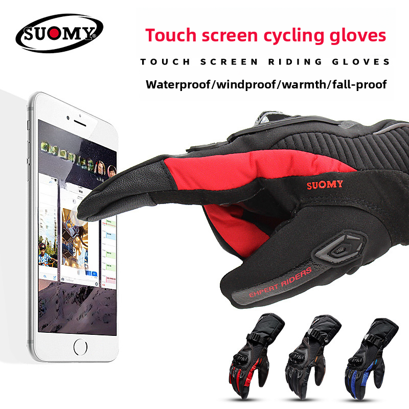 Winter Motorcycle Waterproof Warm All-Season Riding Motorbike Rider Anti-Fall Off-Road Thickened Long Gloves For Men_autovado.com