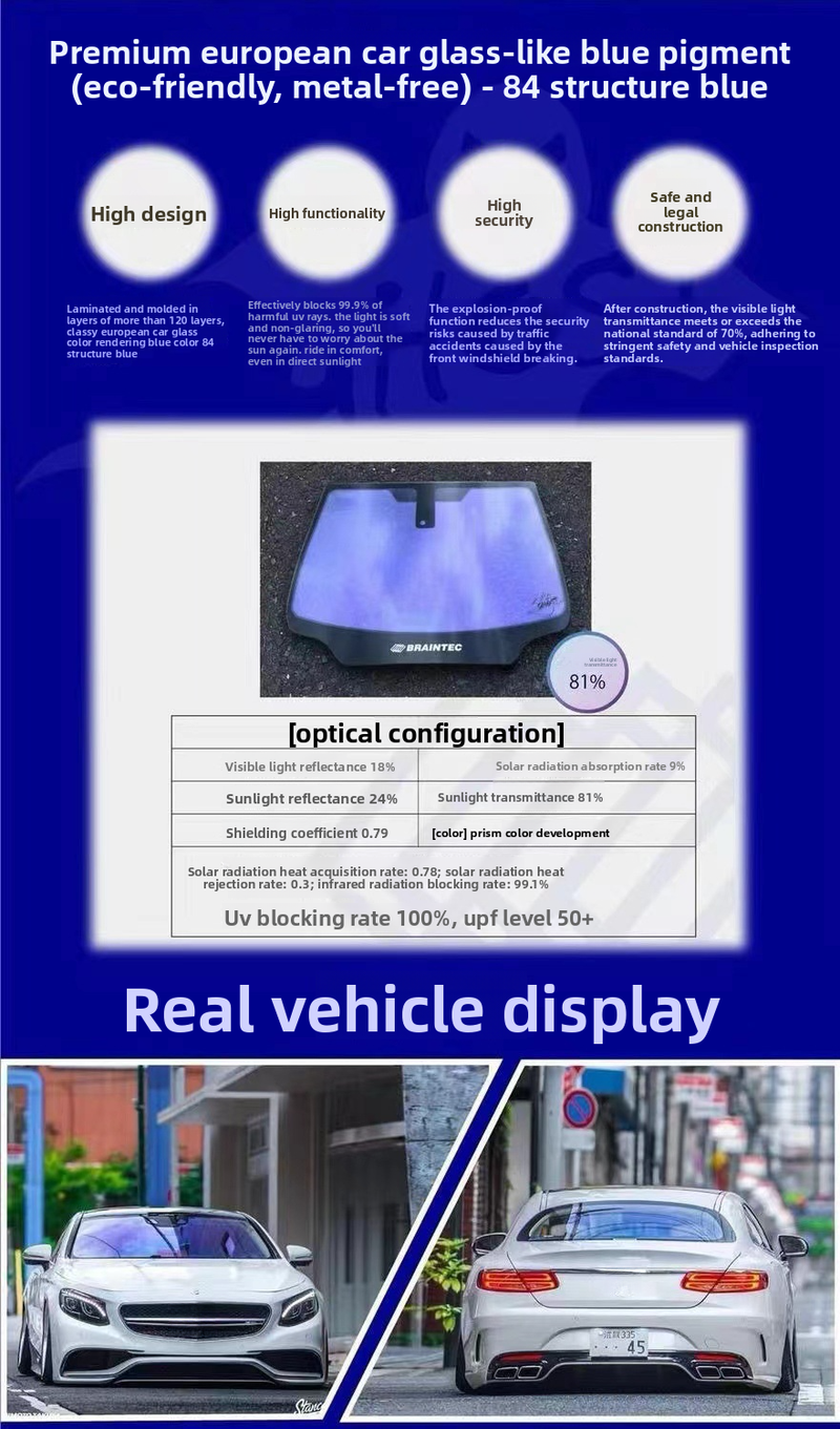 Rose Ghost Red Colorful High Insulation Solar Explosion-proof Sunscreen Up To 99% Car Nano Film_autovado.com