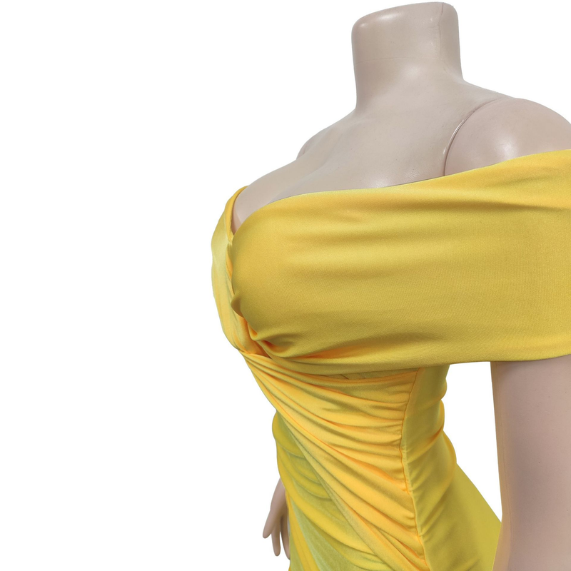 Women's solid color pleated sleeveless long skirt tube top dress_autovado.com