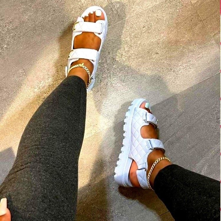 Women's fashion new large size platform sandals round head small wind sandals_autovado.com