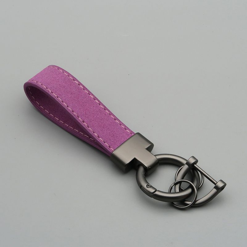 Suede Car Keychain Leather Couple Bag Pendant Men And Women Multifunctional Anti Lost Lettering Key Ring_autovado.com