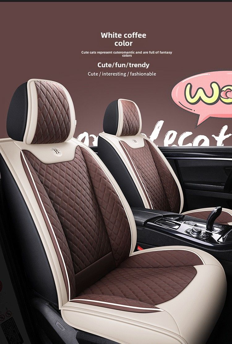 Car seat cushion four seasons universal fully surrounded cute seat cover goddess seat cushion all-inclusive car seat cover winter car interior_autovado.com