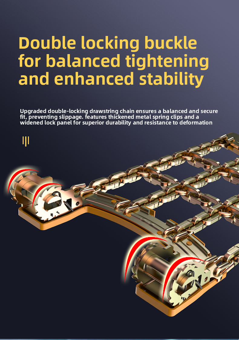 Car Tire Universal For Sedan SUV Emergency Snow Mud Manganese Steel Anti-Slip Chains Nine-Gong Style_autovado.com