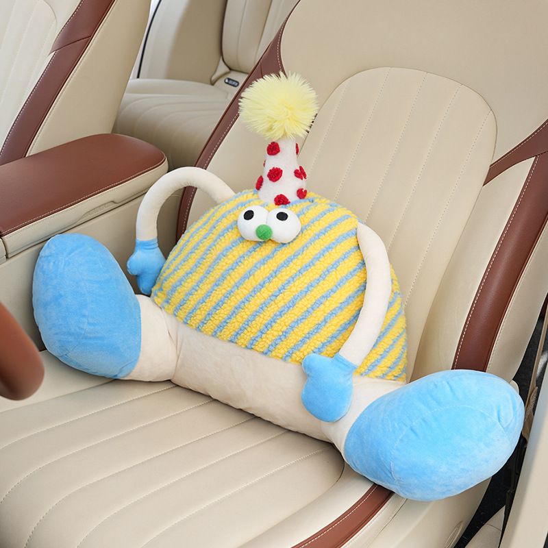 Cute Lumbar Support Cartoon Creative Monster Comfortable Car Headrest Neck Pillow Interior Accessories For Women_autovado.com