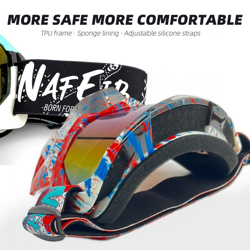 NAFEIB Multi-Purpose Sports Goggles With Interchangeable Lenses - Windproof UV Protection Anti-Glare Mask For Cycling Skiing Outdoor Activities_autovado.com