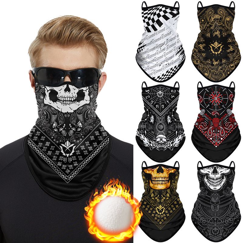 Winter Motorcycle Fleece-Lined Riding Mask Outdoor Bicycle Mountaineering Cold-Proof Ear-Hanging Triangle Scarf_autovado.com