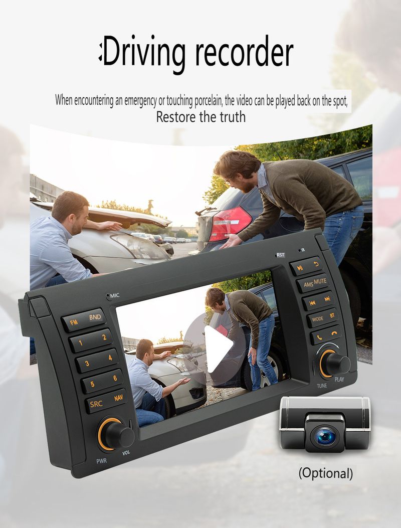 7" Android Car Stereo For BMW E39 (2002-2008) - Wireless CarPlay, HD Touchscreen & Reverse Camera_autovado.com