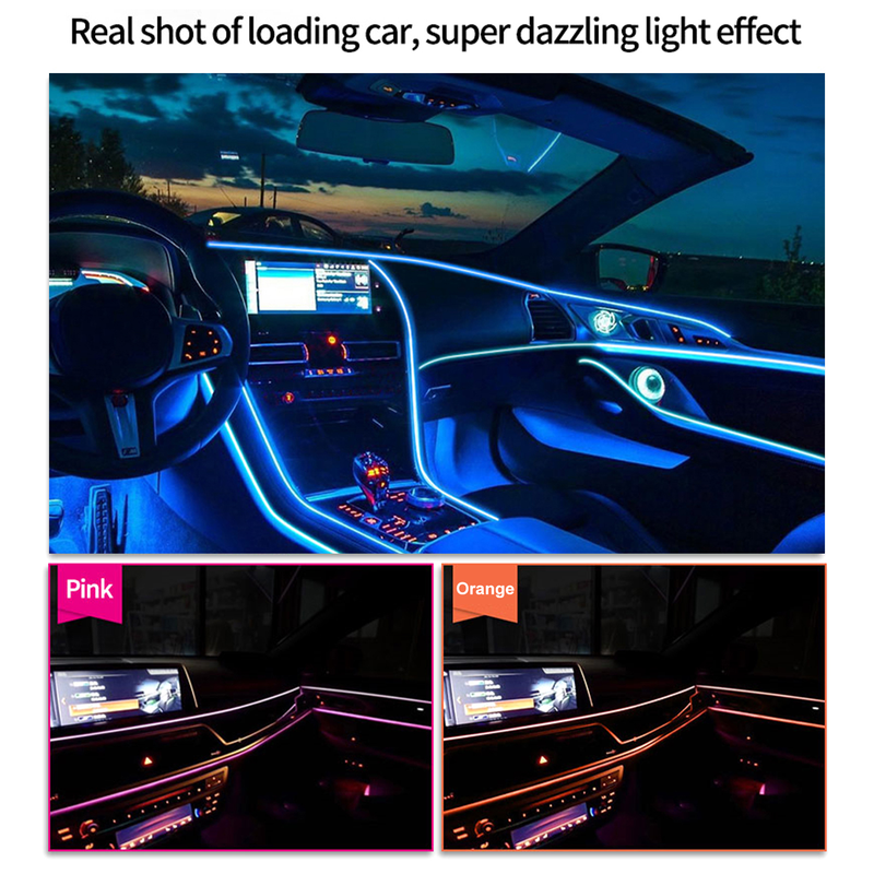 Car Ambient Light Decorative Eye-catching DIY Car Interior LED Wiring Neon Light Strip for Bike_autovado.com
