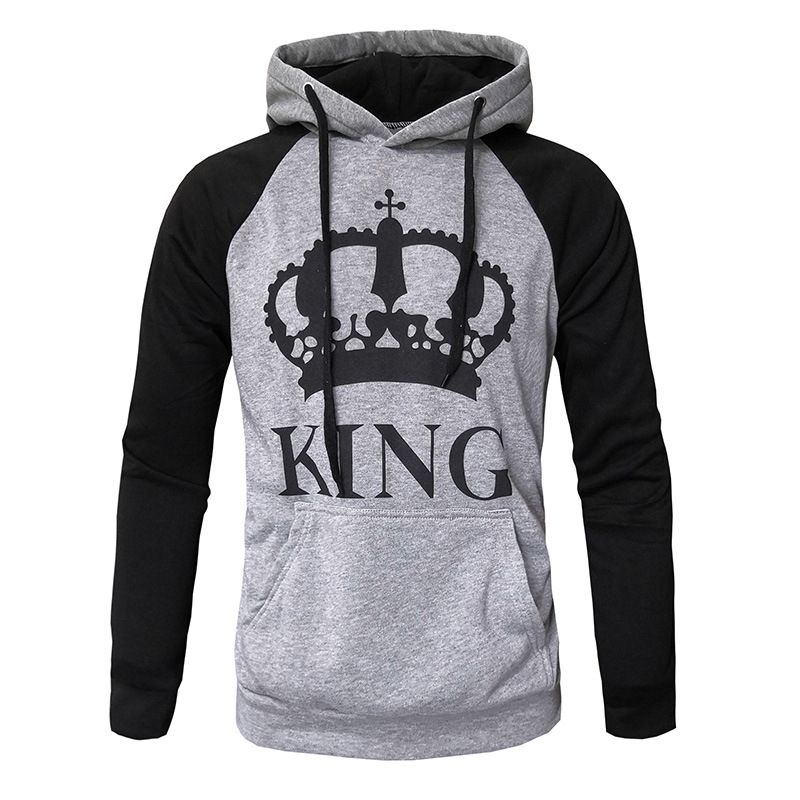 Men's Clothing autumn and winter new hooded pullover color matching couple sweatshirt_autovado.com