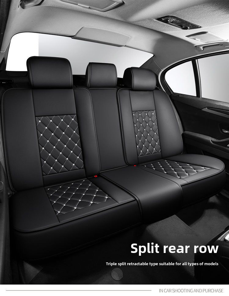 New Crown All-inclusive Full Leather Diamond Four Seasons Car Cushion Four Seasons Universal Dog Head Cartoon Car Seat Cover_autovado.com