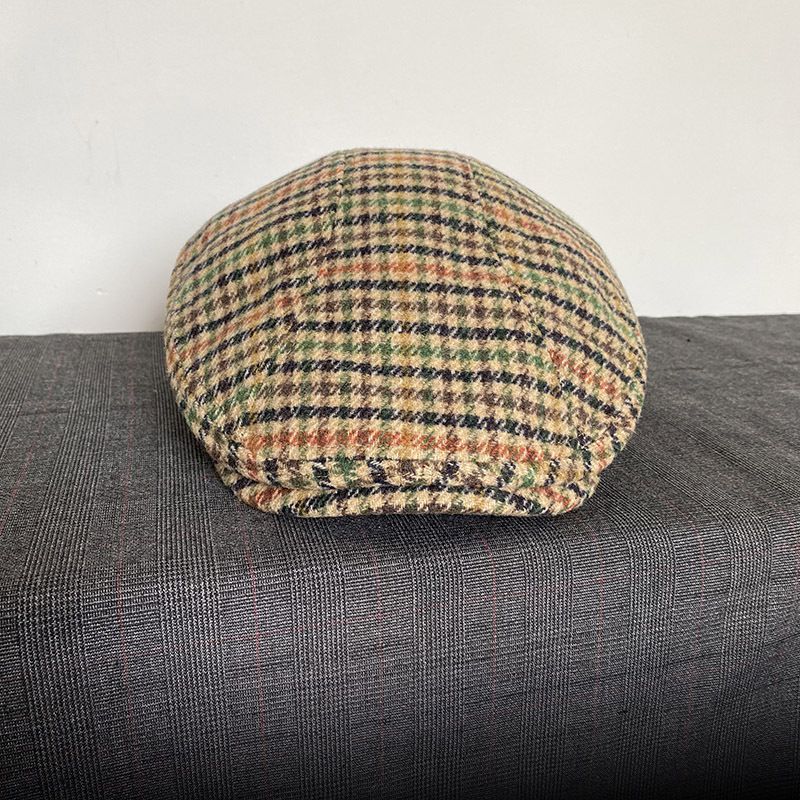 Hot Sale Classic Plaid Stripe Newsboy Cap for Men Women Winter Wool Flat Ivy Vintage Gatsbay Hat Irish Outdoor Cabbie Beret BJM94_autovado.com
