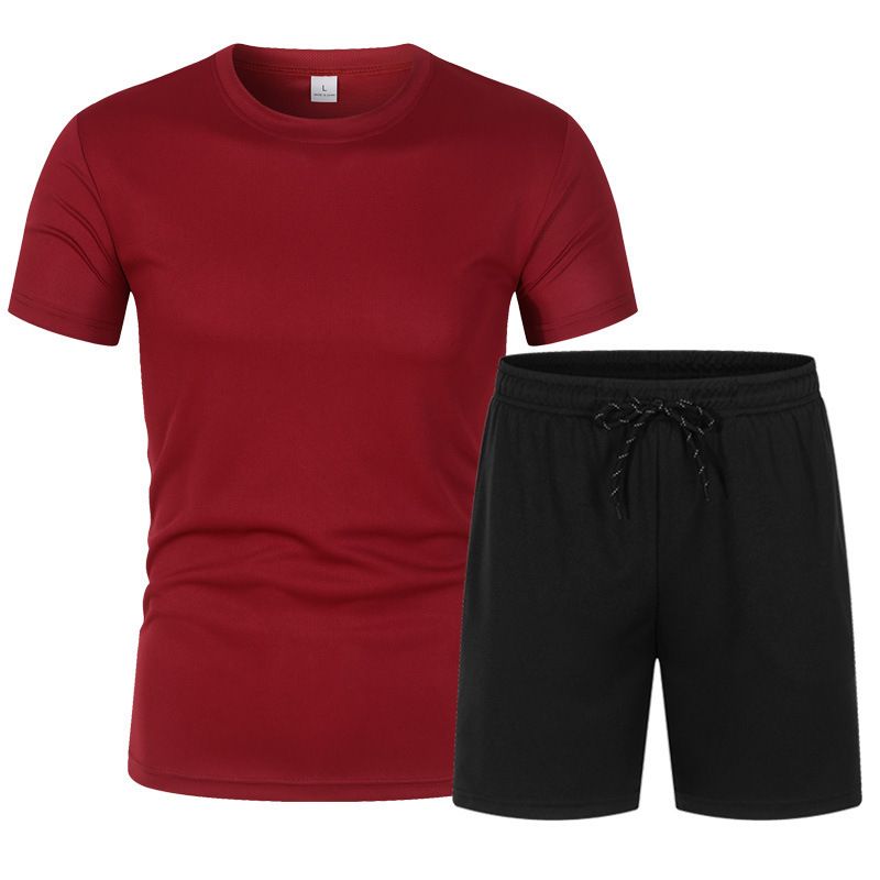Men's Clothing Casual Spot T-Shirt Shorts Thin Breathable Sports Suit_autovado.com