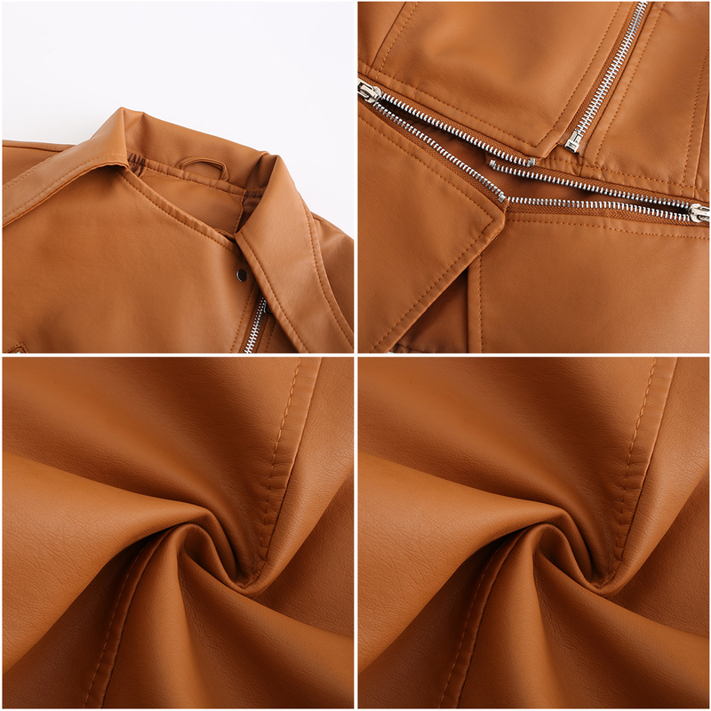 Women's Clothing Leather Jacket With Detachable Hem Fashion Casual Jacket_autovado.com