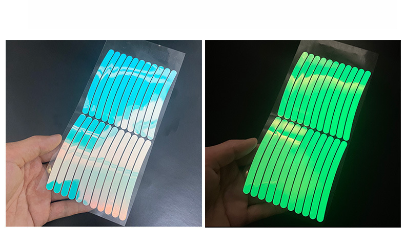 Car wheel hub reflective seven color laser luminous tire anti-collision sticker with personalized creativity, motorcycle_autovado.com