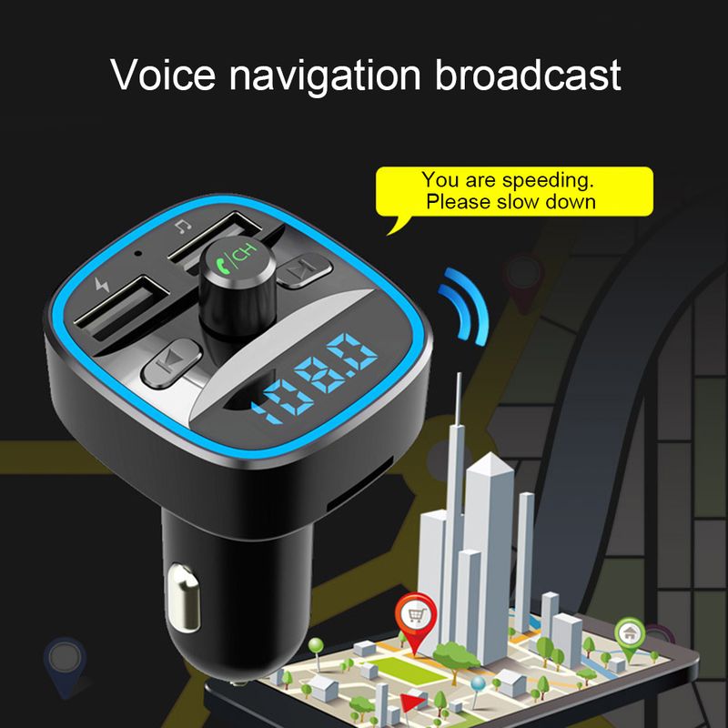 Yuanmheng T25 Dual USB Ports Smart Car Bluetooth-compatible 5.0 MP3 Music Player Hands-free Call_autovado.com