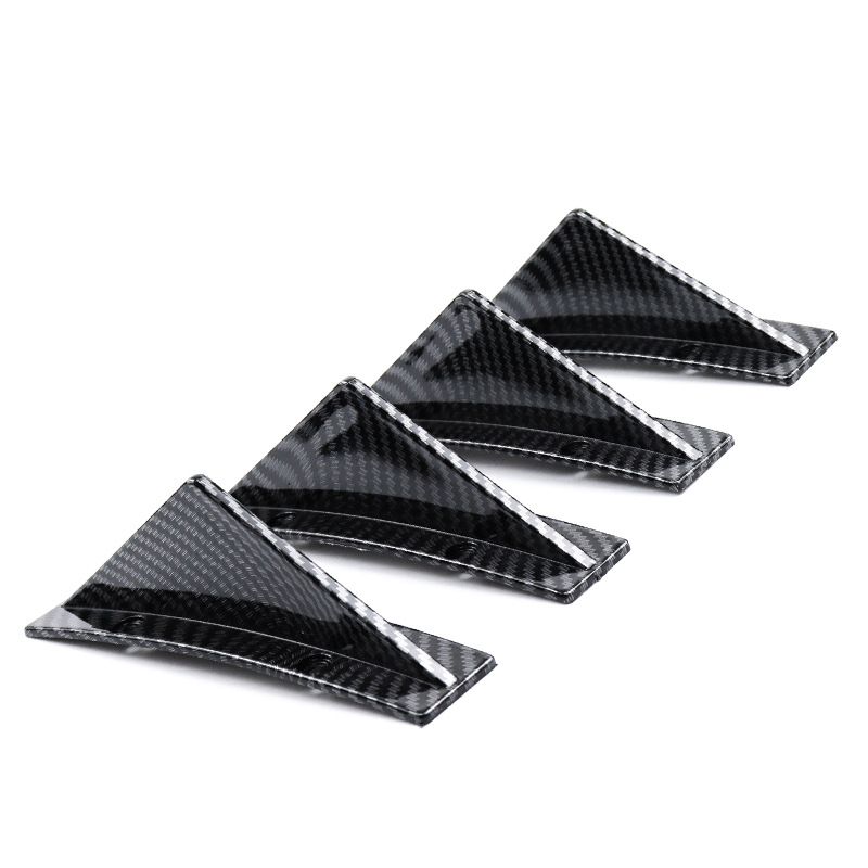 Universal Car Triangle Carbon Fiber Pattern Chassis Lip Small Surround Rear Spoiler Decorative Piece_autovado.com