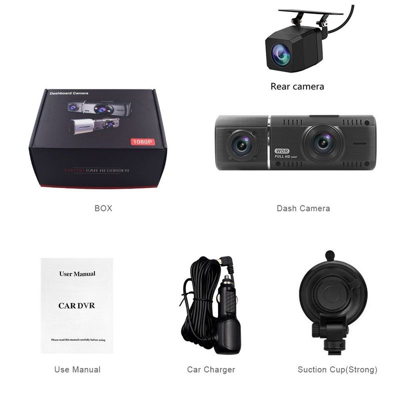 Private model 1.5 inch car recorder 3 record with display 1080 1080P 720P HD foreign trade driving recorder_autovado.com