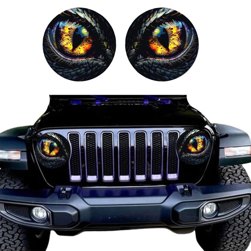 popular Beast Eyes Headlight Decals Pair off road vehicle light stickers_autovado.com