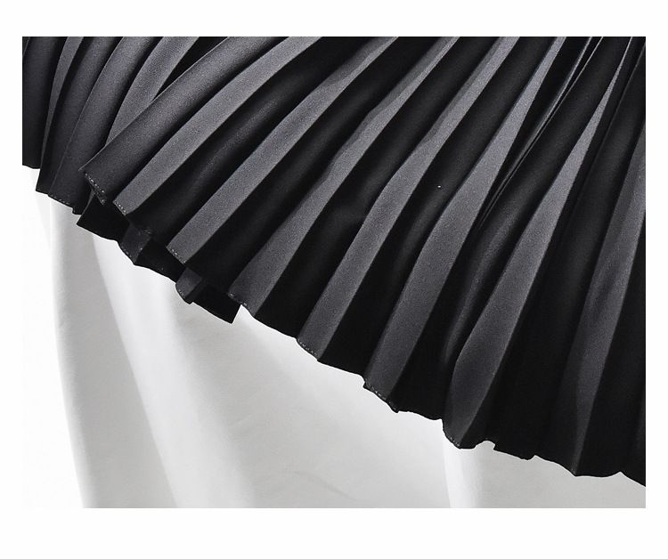 Women's Clothing Chic temperament slim plus size pleated skirt autumn and winter new high waist A line skirt women's medium and long_autovado.com