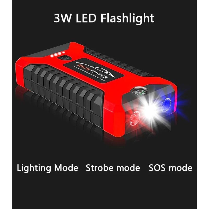 99800mAh High Battery Pump Car Power Bank Emergency Jump Starter With LED LIGHT & USB Charger_autovado.com