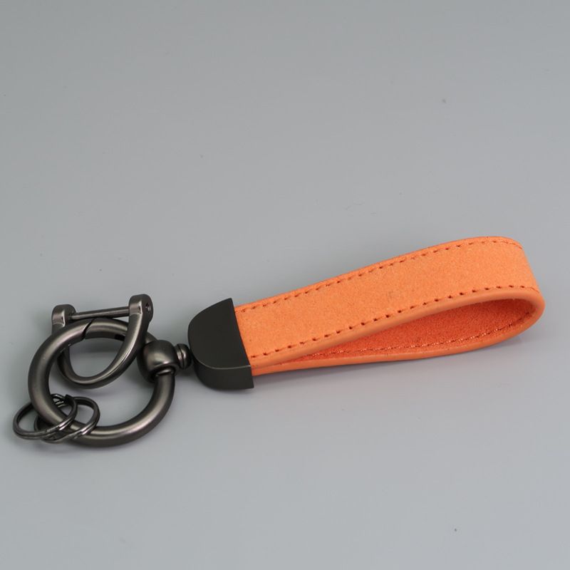 Microfiber Flip Fur Keychain Leather Car Key Chain_autovado.com