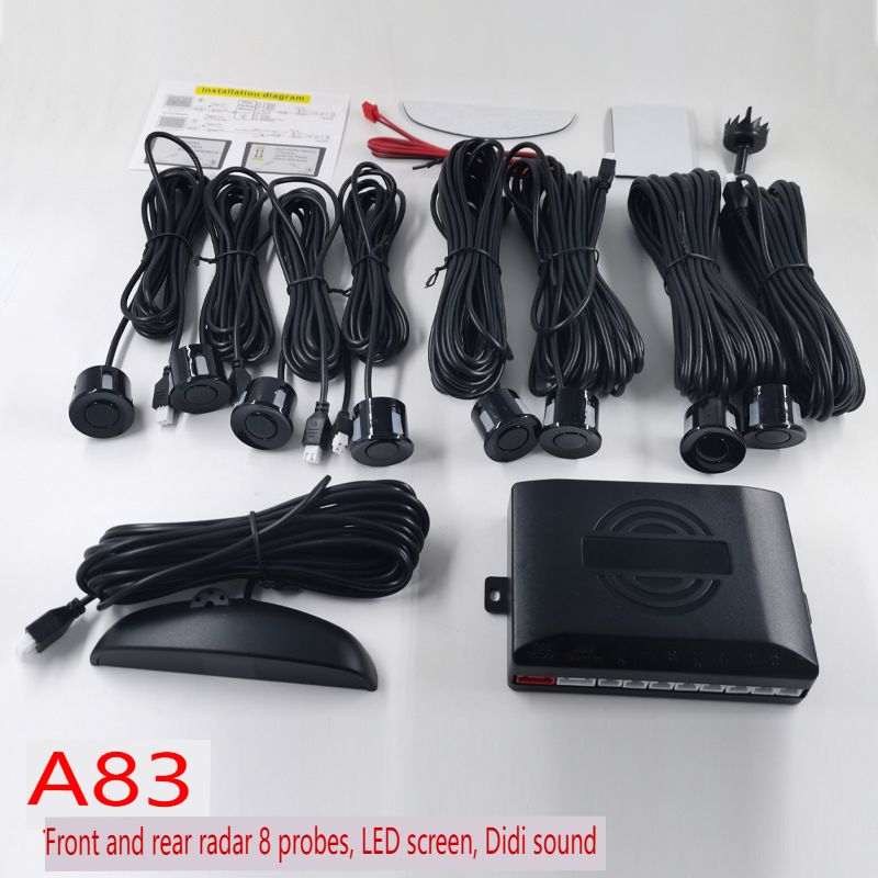 8-Sensor LED Parking Radar System With Voice Alerts & Crescent Display - Universal Front/Rear Bumper Parking Assistant For Cars/SUVs/Trucks_autovado.com