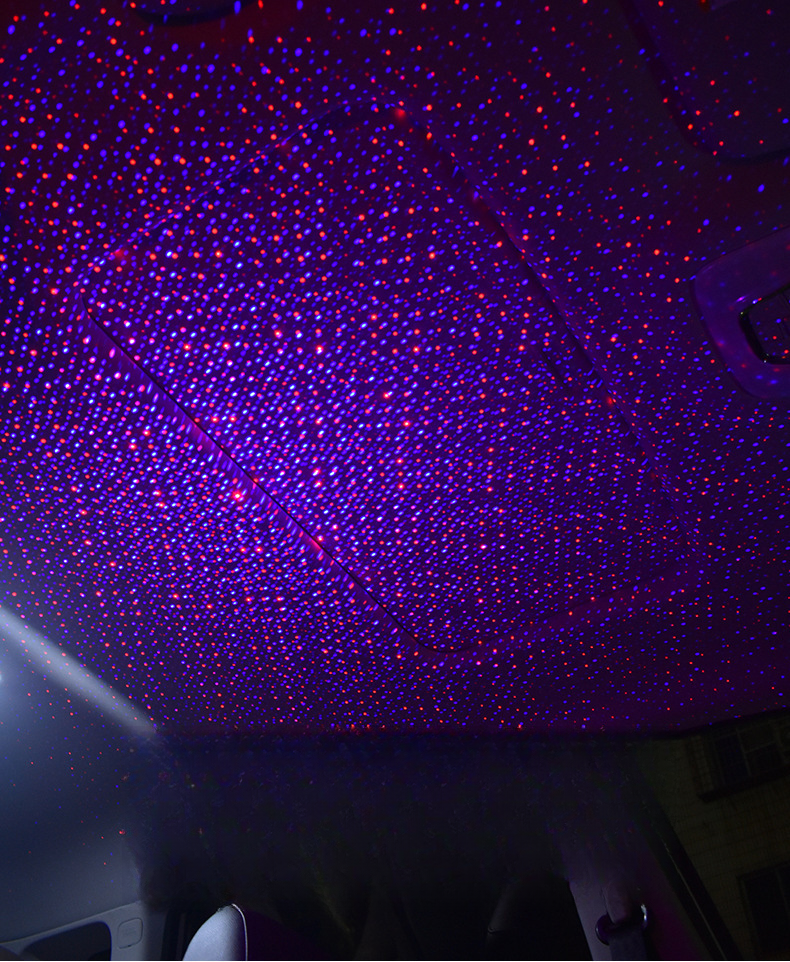 Dual color starry sky USB ambient interior projection light, car roof full of stars, laser rhythm light_autovado.com