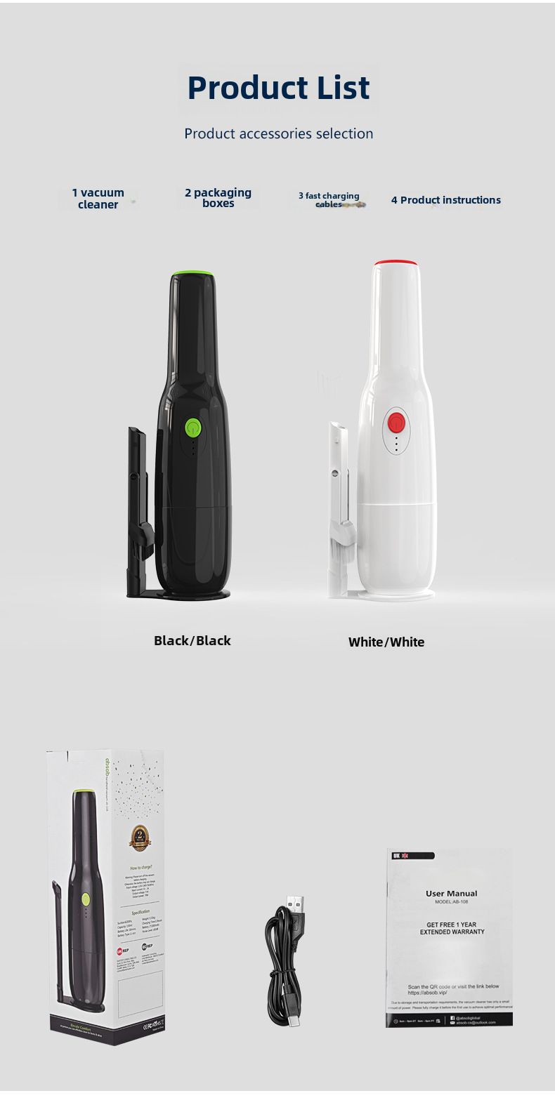Cross-border private model hot-selling handheld vacuum cleaner desktop charging portable large suction wireless vacuum cleaner car vacuum cleaner_autovado.com