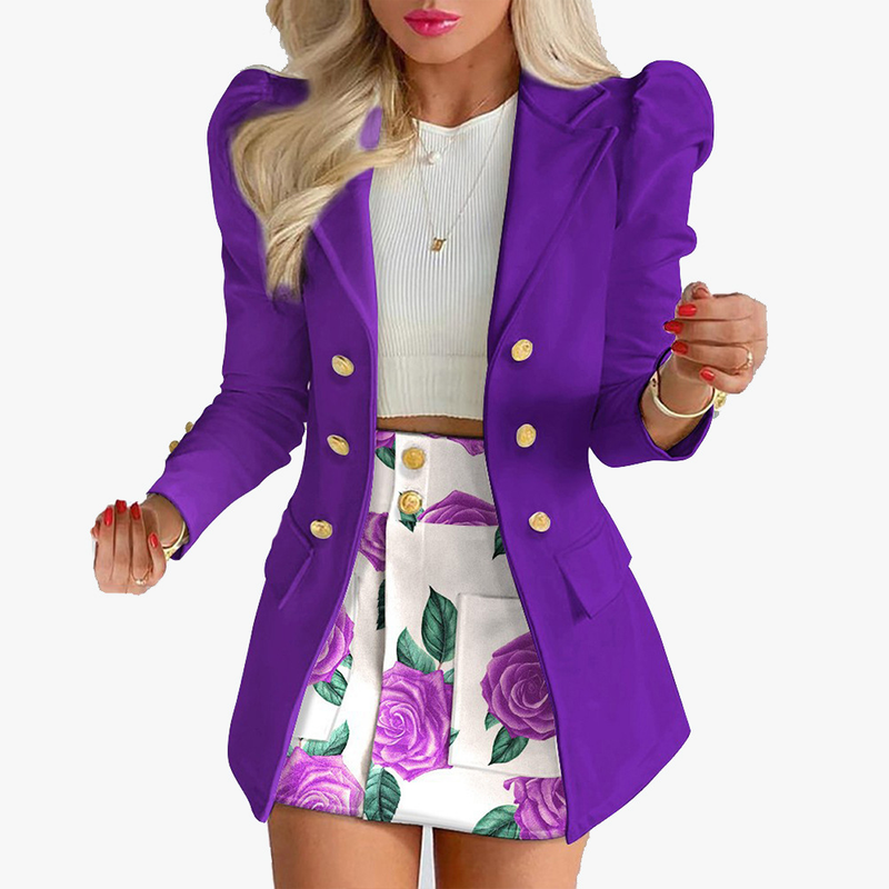 new women's clothing printing elegant temperament commuting slim suit suit_autovado.com