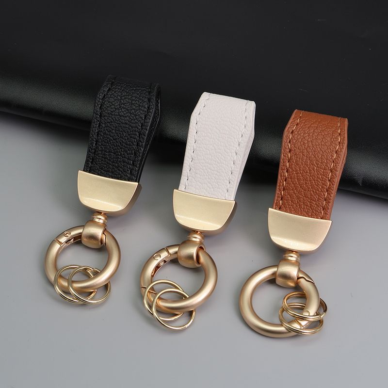 Short Lamb Pattern Keychain Electroplated Pearl Gold Trendy Car Keychain Cute Leather Rope Couple Pendant_autovado.com