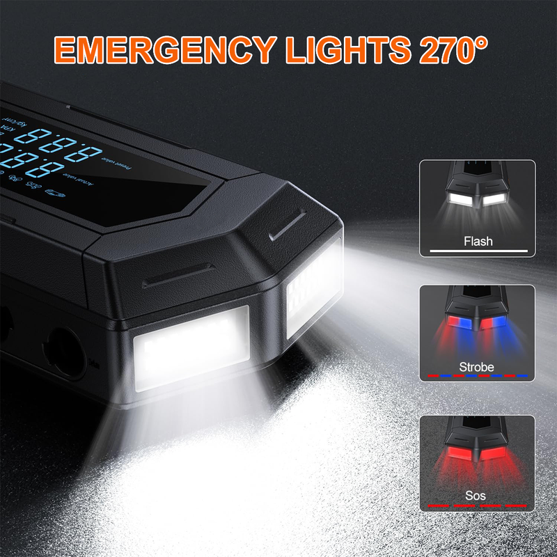 Car Emergency Power Supply With Blower, Compressor, 9000 A Battery Booster, 150 PSI Multifunctional Electric Air Pump_autovado.com