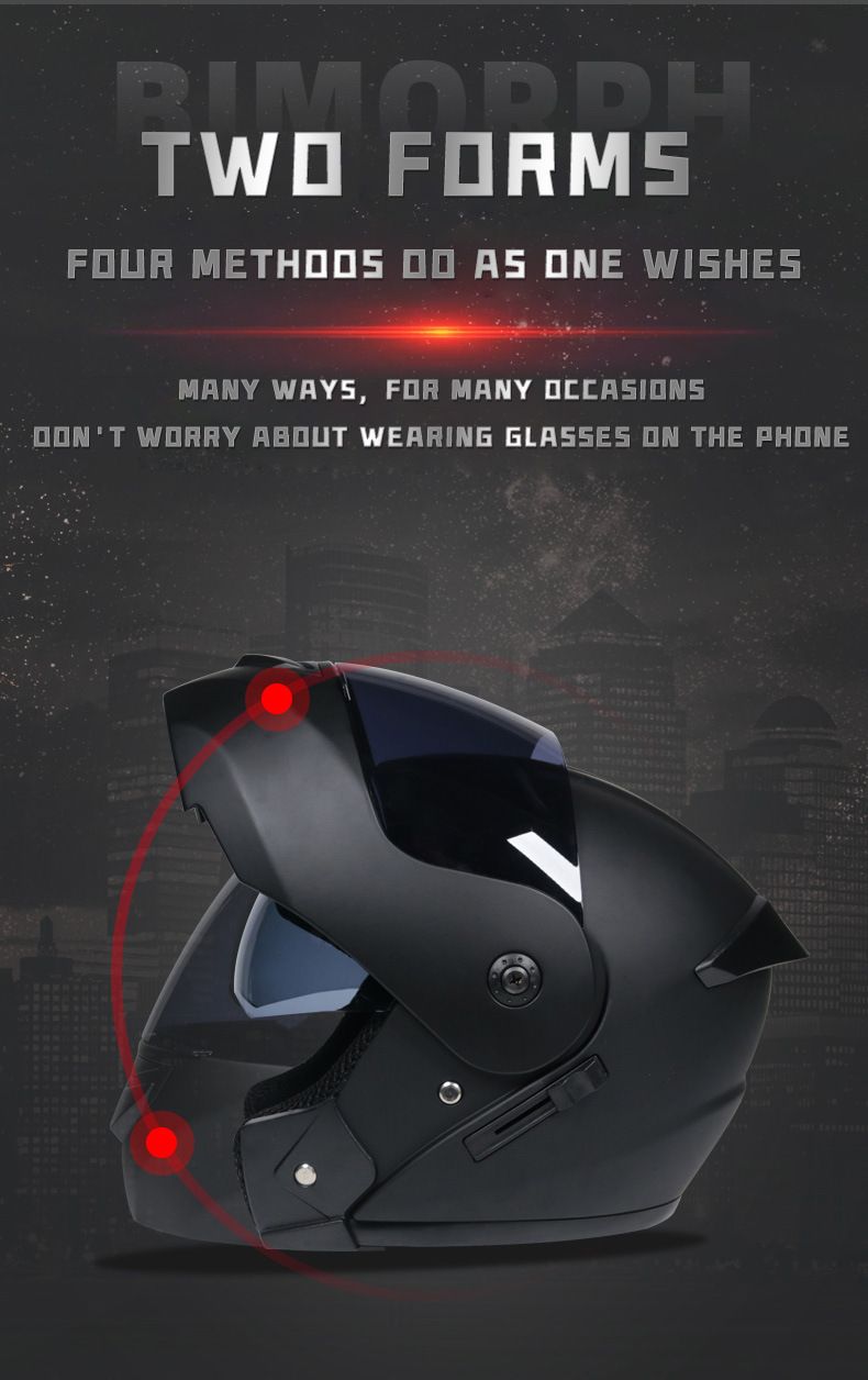 Motorcycle Accessories & Parts Bluetooth Helmet Men's and Women's Flip Up Helmet Personality Cool Double Lens Summer Internet Celebrity Hat_autovado.com