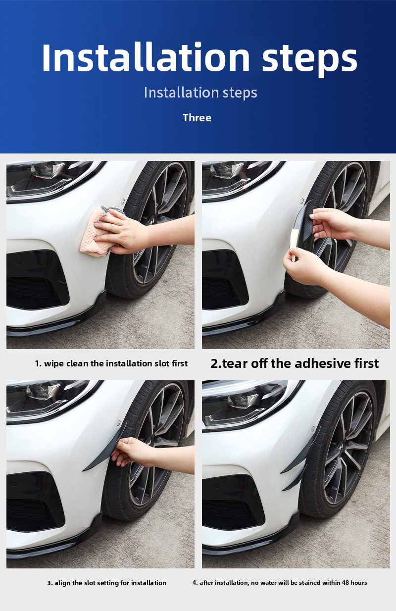 Car Accessories Modified Bumper Carbon Fiber Pattern Extended Universal Spoiler Anti-collision Strip Large Surround Wind_autovado.com