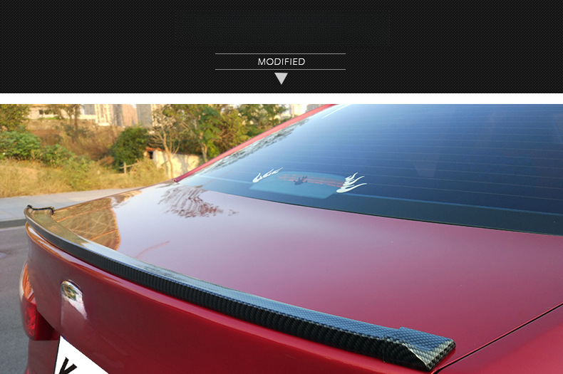 Car 3D Pattern Rubber Spoiler No Drilling Required Universal Carbon Fiber Diffuser Anti-Collision Strip_autovado.com